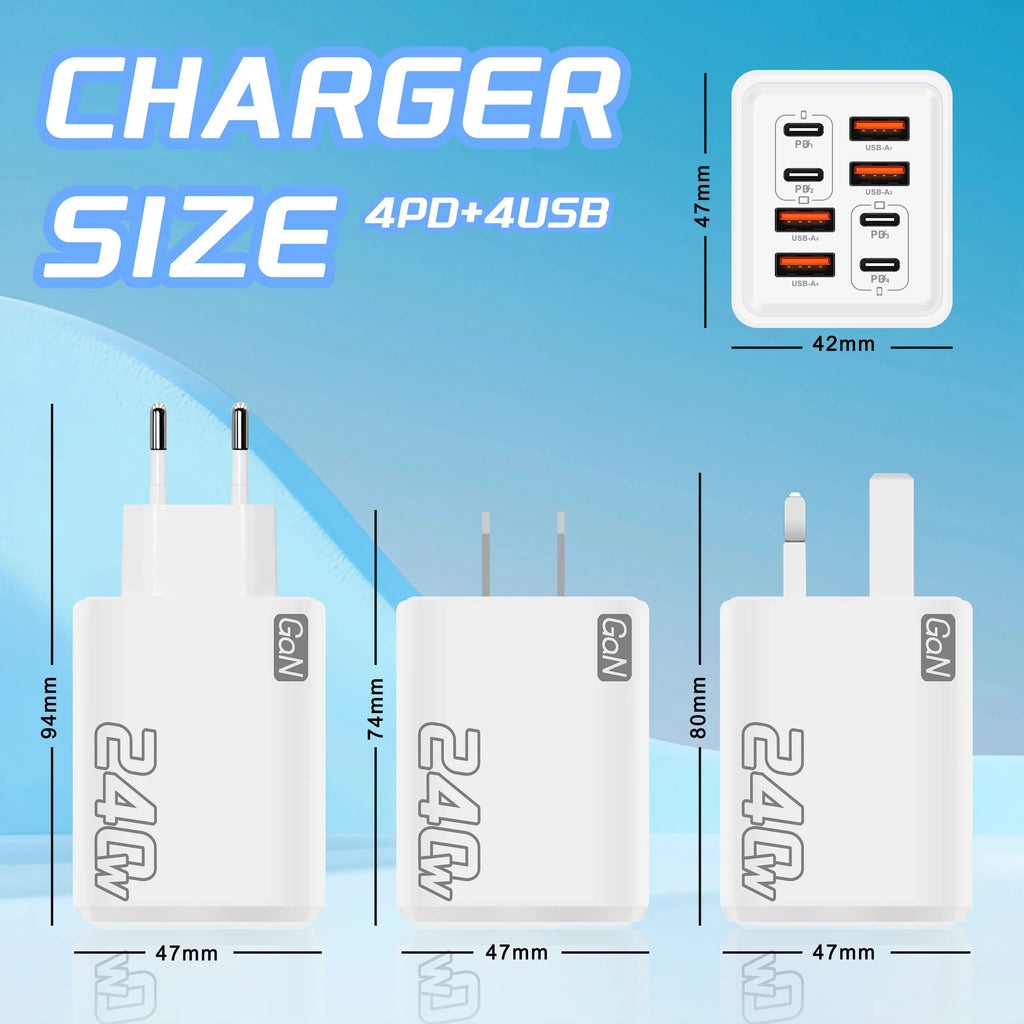 240W GaN Charging Hub — 8-in-1