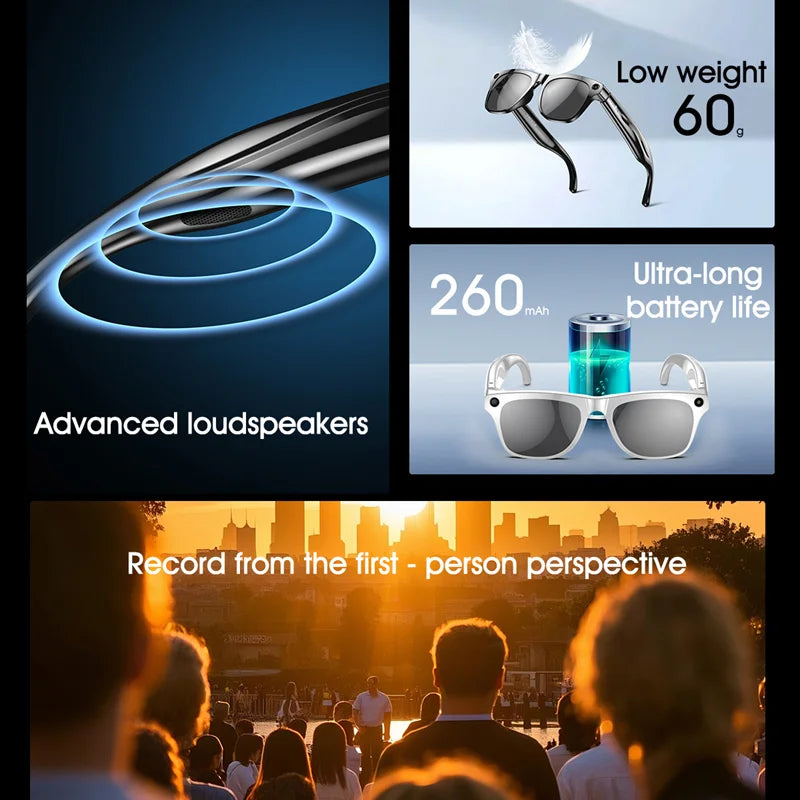 Inteligentne Okulary 4K z Kamerą i AI