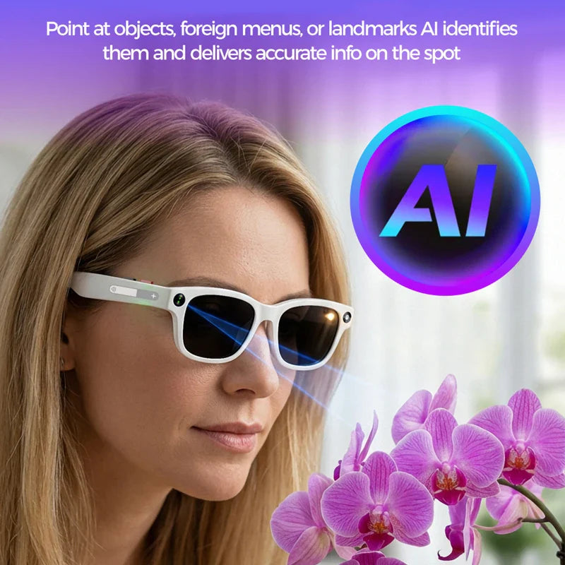 Inteligentne Okulary 4K z Kamerą i AI