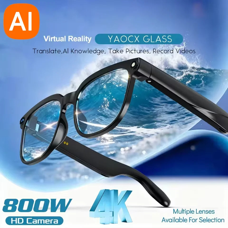 Inteligentne Okulary 4K z Kamerą i AI