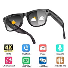 Inteligentne Okulary 4K z Kamerą i AI
