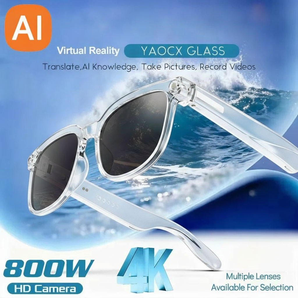 Smart 4K Glasses with Camera and AI